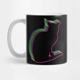 Cat 80s Neon Mug
